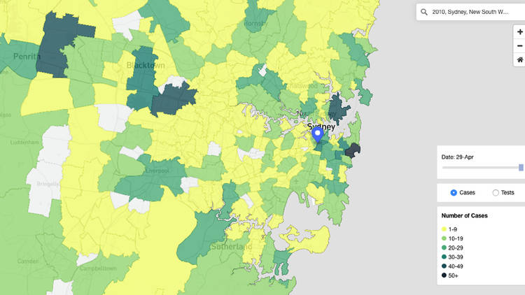 Covid-19 NSW heat map
