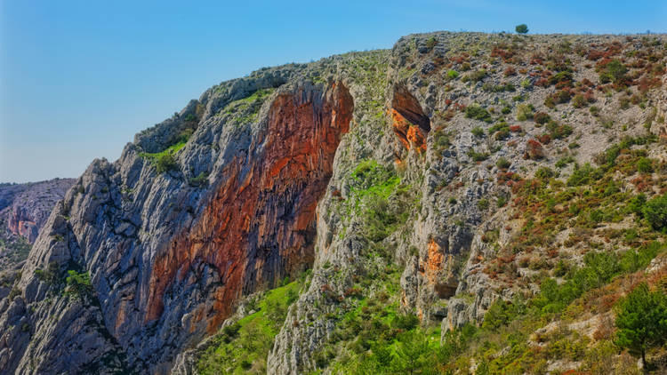 Cikola river canyon cliffs at inland Dalmatia in Croatia