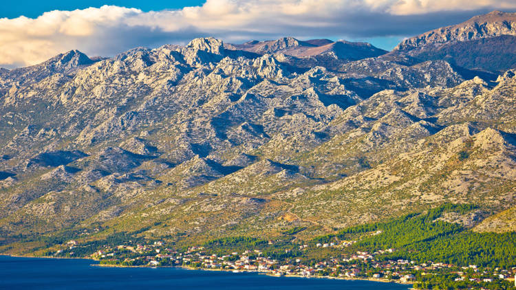 Starigrad Paklenica and Velebit mountain view, Lika 