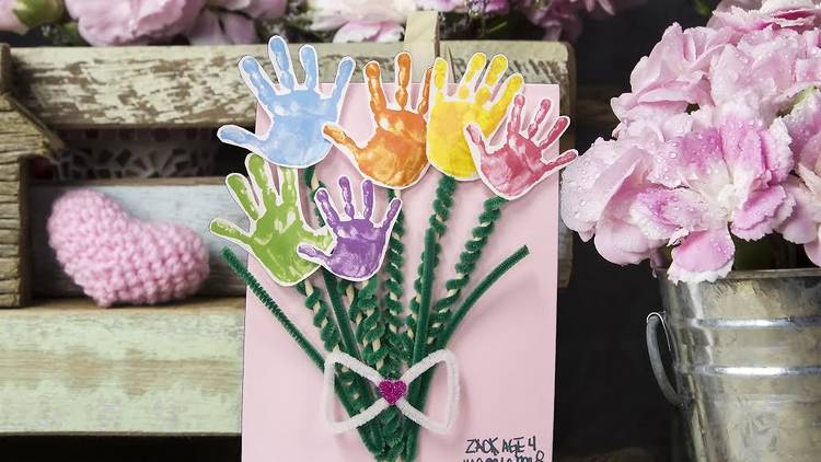 Handprint bouquet 