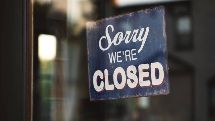 Closed Sign on a diner