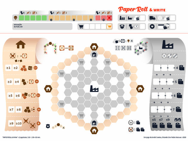 Paper Roll & Write É um jogo para dois jogadores sobre o açambarcamento de papel