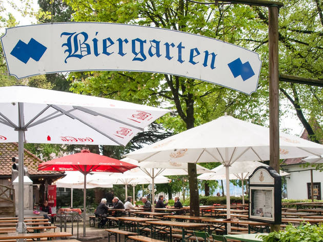 A biergarten in Lindau A biergarten in Lindau