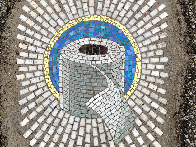 This Chicago artist is filling potholes with stunning mosaics of toilet paper and hand sanitizer jim bachor, mosaic, tile, art, pothole