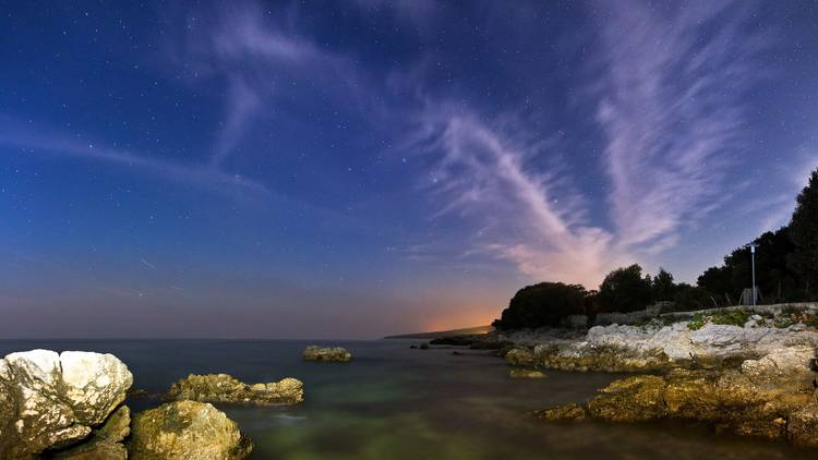 Even cloudy, the shores of Pag provide beautiful stargazing locations