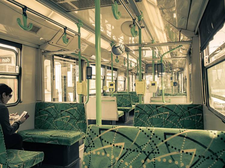 Empty Melbourne tram 