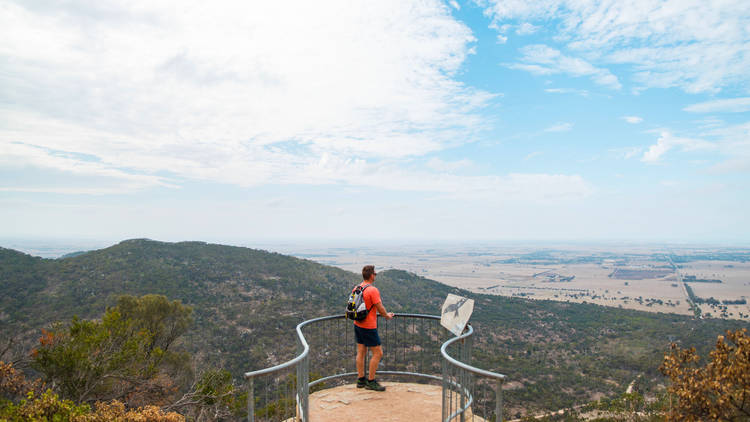 Hiker at You Yangs Regional Park Victoria