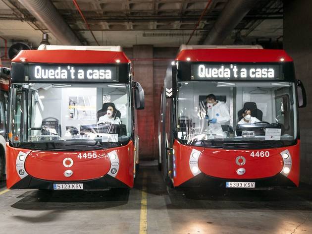 Autobusos a les cotxeres d'Horta Autobusos a les cotxeres d'Horta