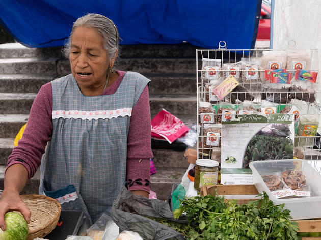 Mercado de Tlalpan señora vendiendo