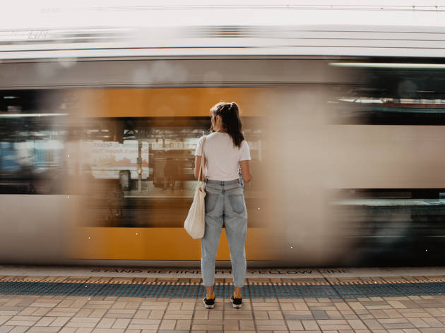 Sydney train in motion Sydney train in motion