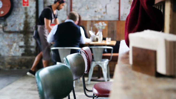 People being served in a restaurant