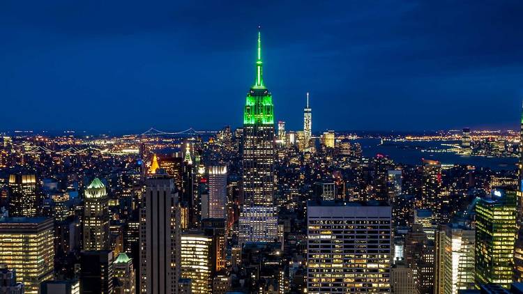 Empire state building green light