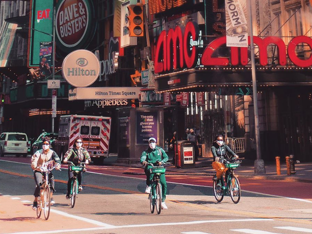 New Yorkers share remarkable images of the city as it slowly prepares to reopen bikes