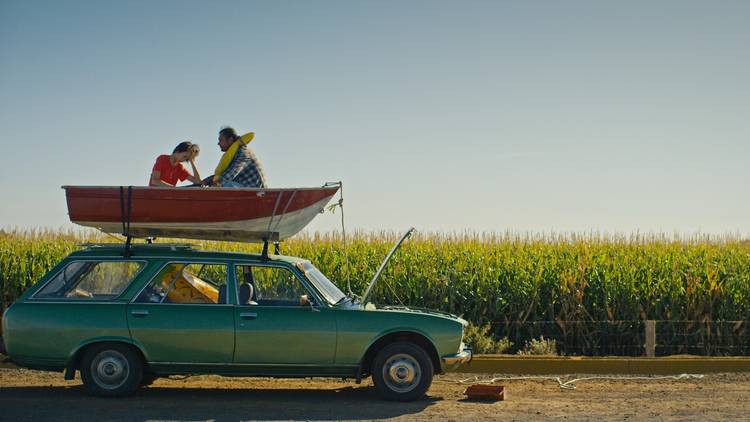 Boat on top of car