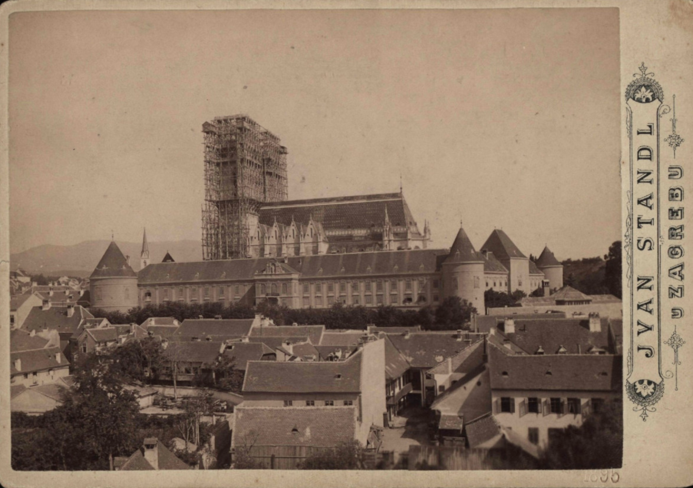 A photograph of the Zagreb Cathedral following the 1880 earthquake by Ivan Standl.