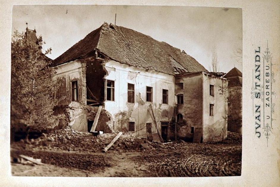 Ivan Standl captures buildings damaged by the 1880 Zagreb earthquake.