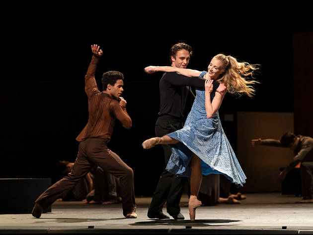 The Cellist (Royal Ballet) Marcelino Sambe, Matthew Ball and Lauren Cuthbertson in The Cellist (Royal Ballet)