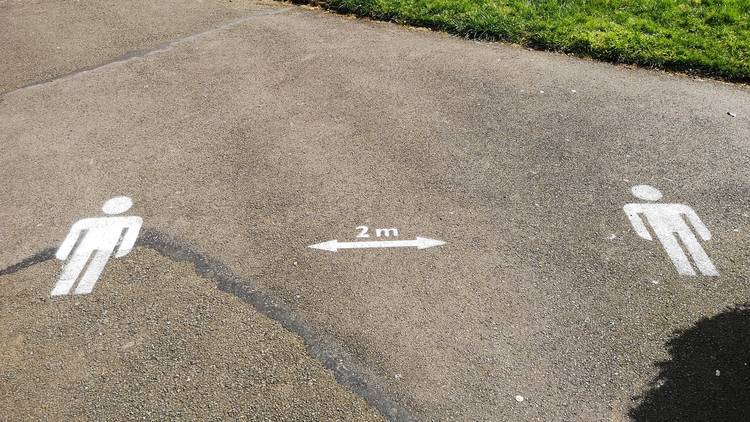 two metre distance in London's parks