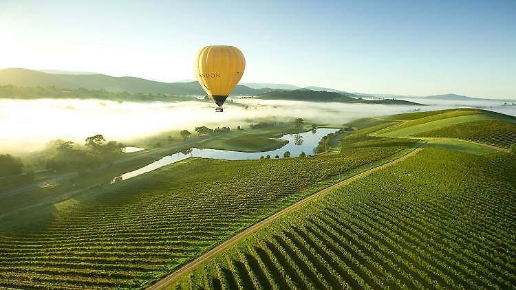 Hot air balloon in the Yarra Valley