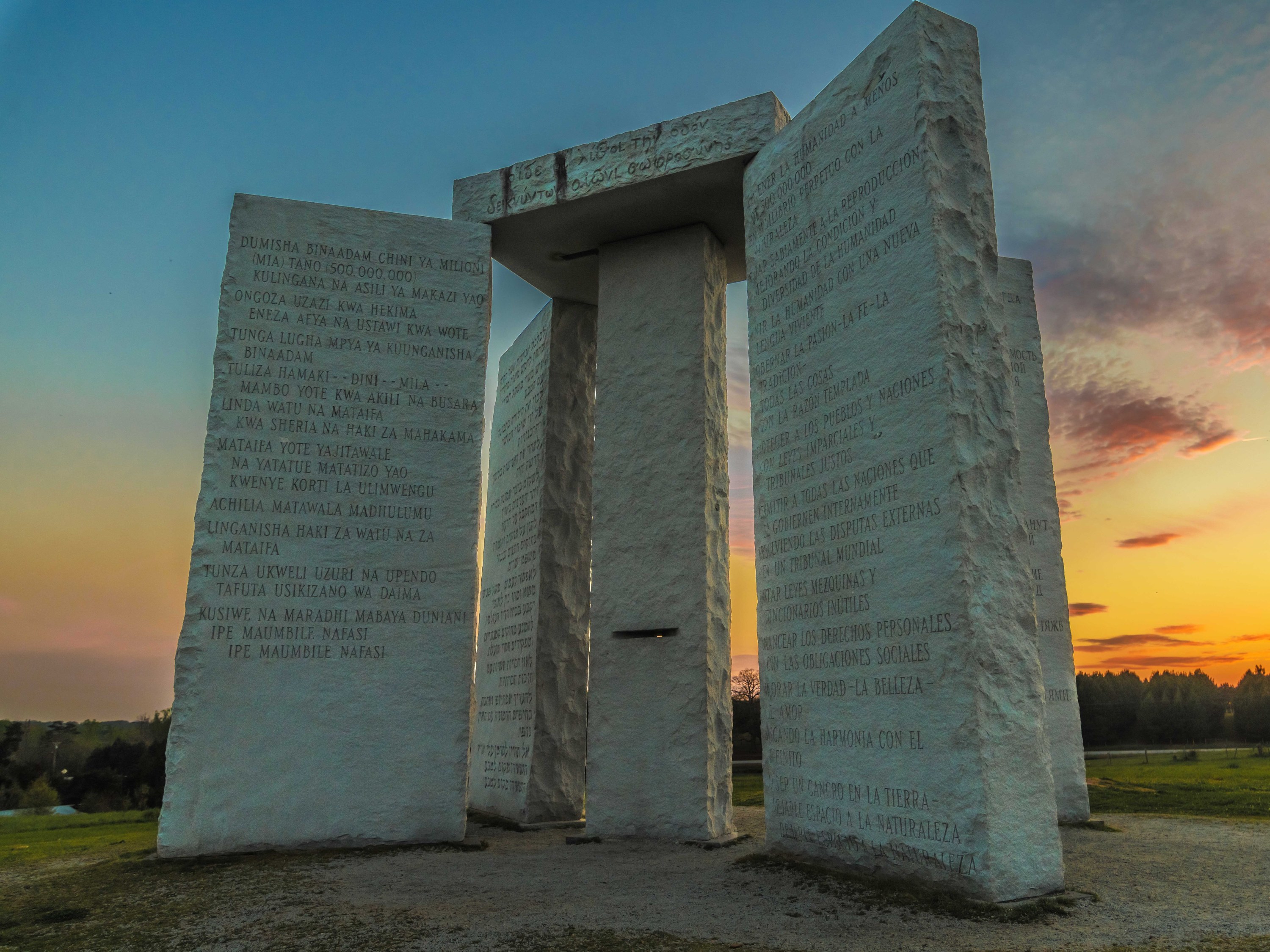 There Is A Monument In Georgia With Instructions In 8 Languages On How To Re Build A Post Apocalyptic Society