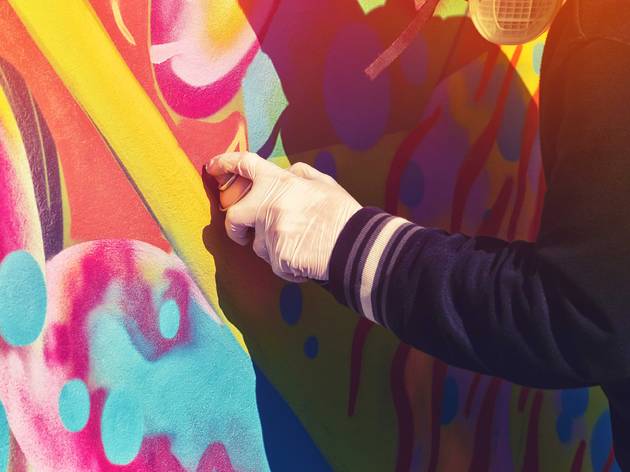 Spray paint street art graffiti Spray paint street art graffiti