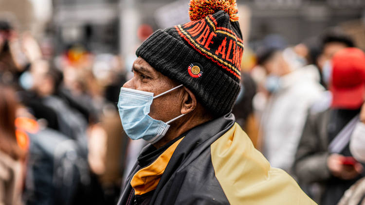 Black Lives Matter protestor in Sydney