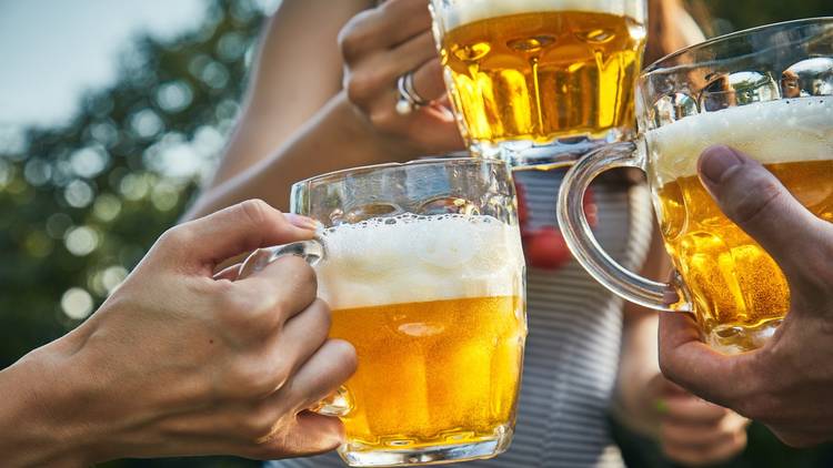 takeaway pints in glasses 