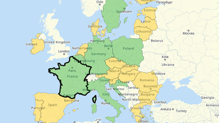 EU’s travel map