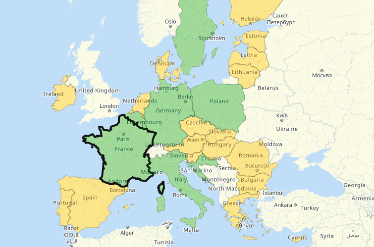 eu travel map