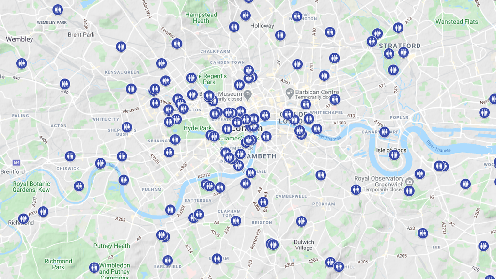 Lockdown Loo map shows public toilets currently open in London