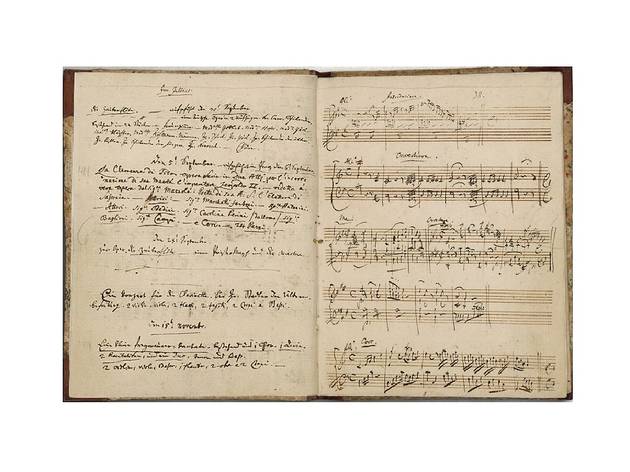 Páginas do caderno de anotações musicais de Mozart Música, Pauta, Páginas do caderno de anotações musicais de Mozart