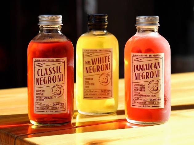 Here’s where to find the best to-go cocktails in Chicago il porcellino, negroni, to-go cocktail