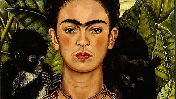 'Auto-retrato com colar de espinhos e beija-flor' (1940), Frida Kahlo