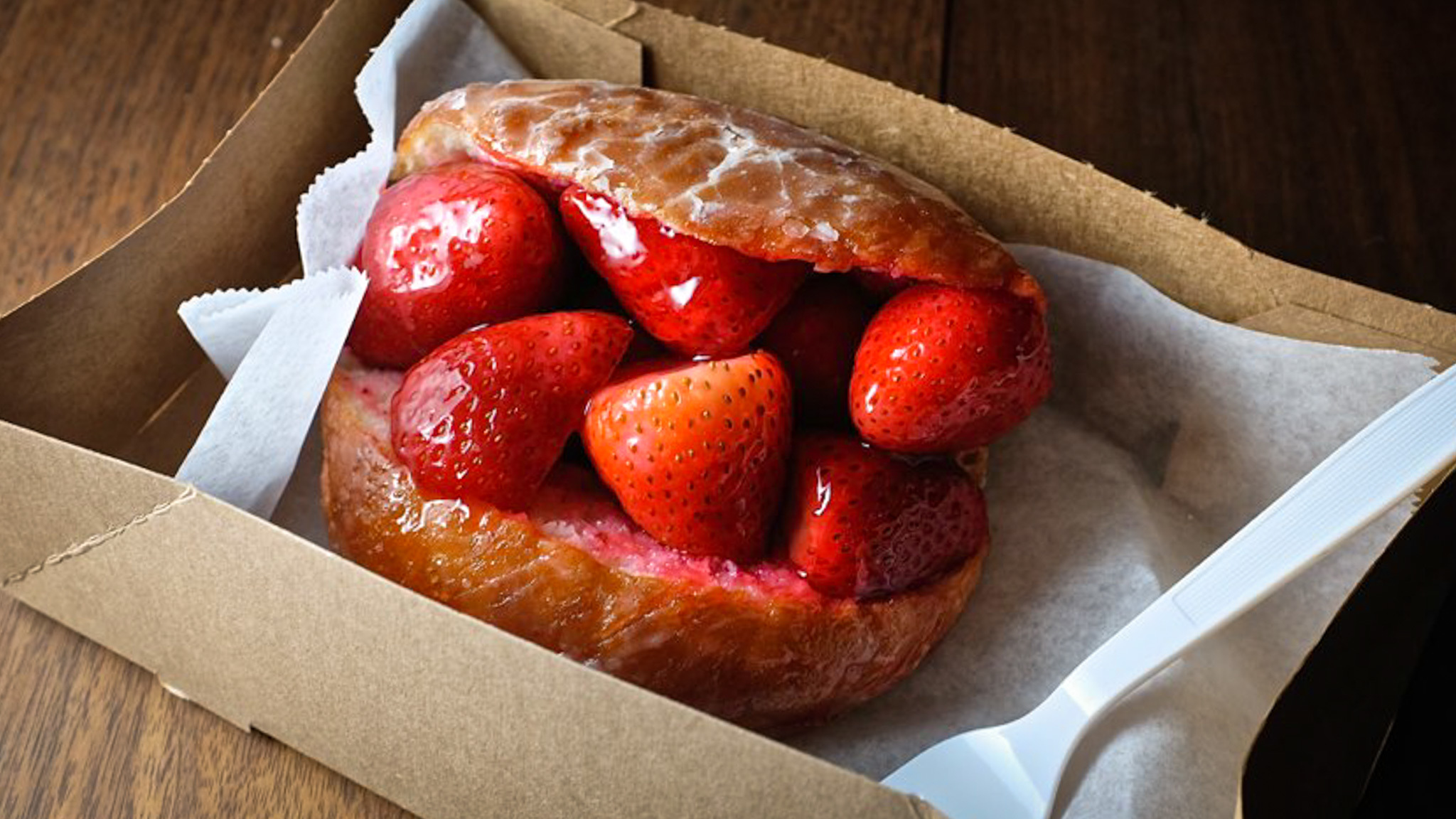 Donut man strawberry donut