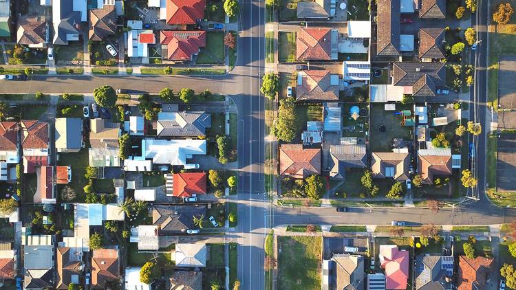 Generic suburb in Melbourne aerial