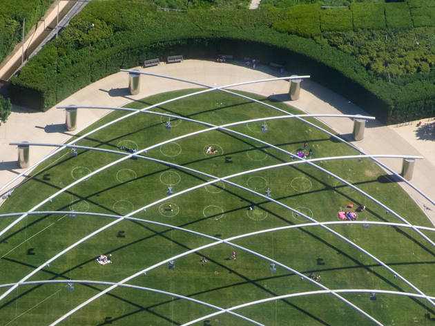 Millennium Park’s Great Lawn has reopened with social distancing circles Millennium Park Great Lawn