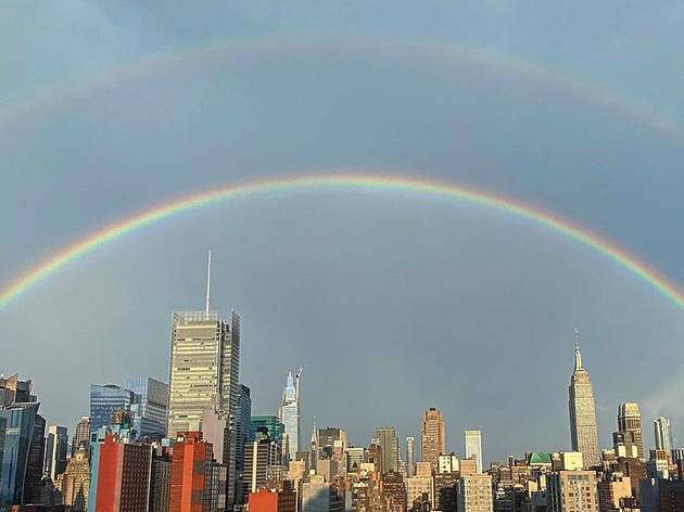 See photos of yesterday’s double rainbow over NYC on the 50th anniversary of Pride rainbow nyc