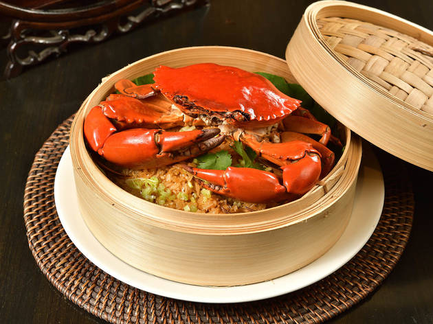 glutinous rice with mud crab crab