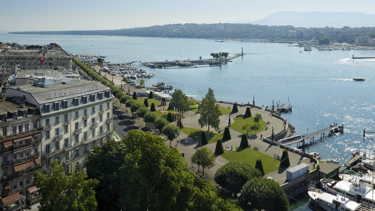 Beau-Rivage Genève, drone view