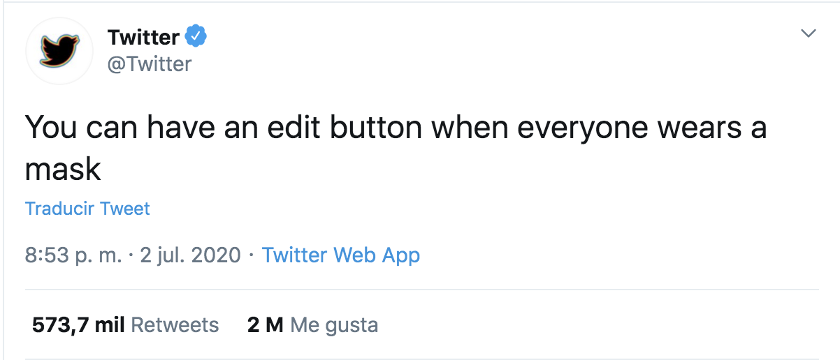 Twitter botón función de editar