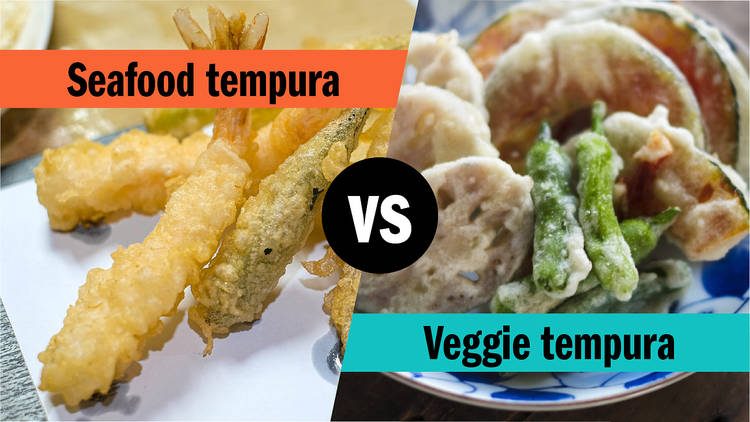 Seafood tempura vs veggie tempura