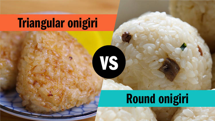 Triangular vs round onigiri