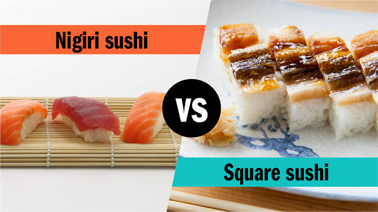 Nigiri sushi vs square sushi