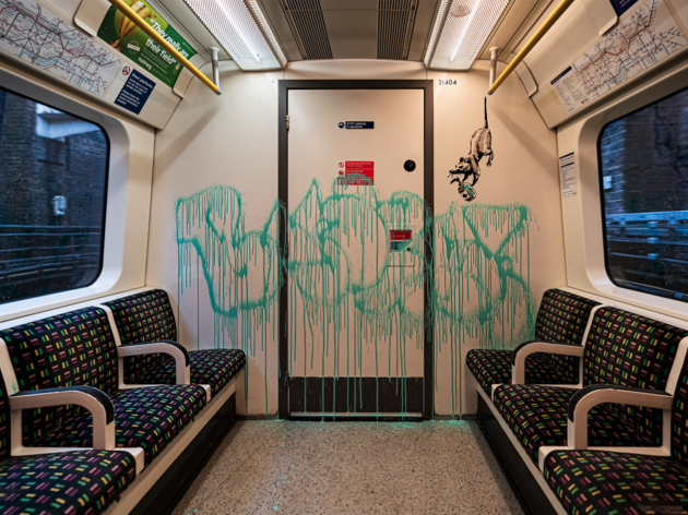 A Banksy face-mask work has appeared on the London Underground Banksy face-mask street art on London Underground