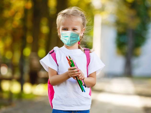 NYC to provide free daycare for children ages 3 and up girl kid mask school daycare