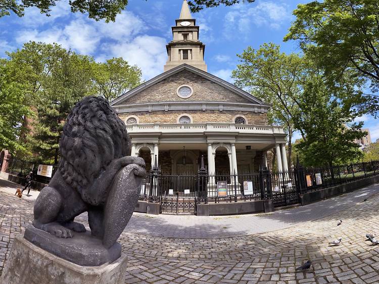 Someone famous is buried at St. Mark's Church in-the-Bowery