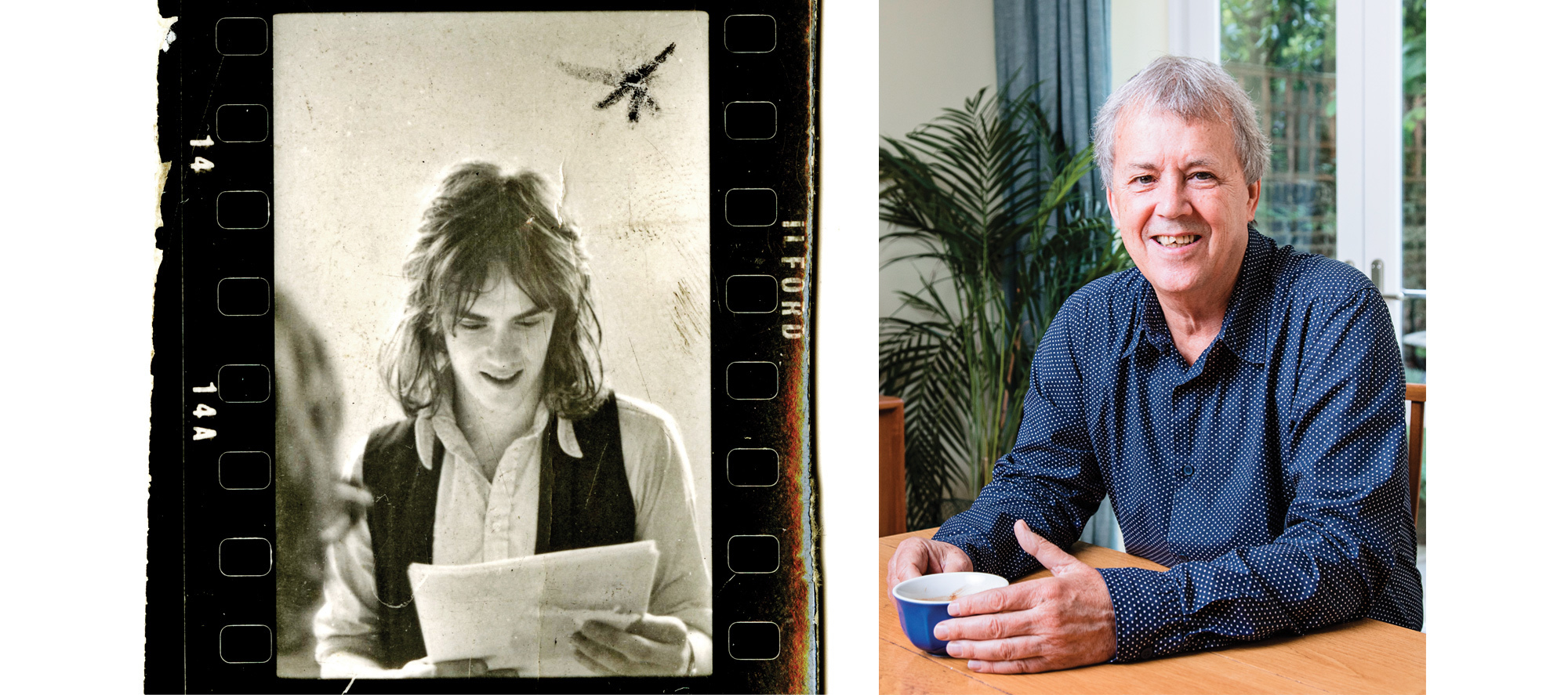  Tony Elliott’ın 1970’de Jeremy Beadle, 2018’de Andy Parsons tarafından çekilen fotoğrafları.