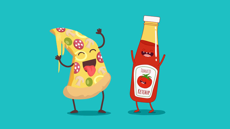 pizza and ketchup