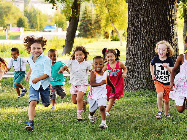 A $1.2 million grant helped turn outdoor areas in NYC into play spaces for kids kids playing outside