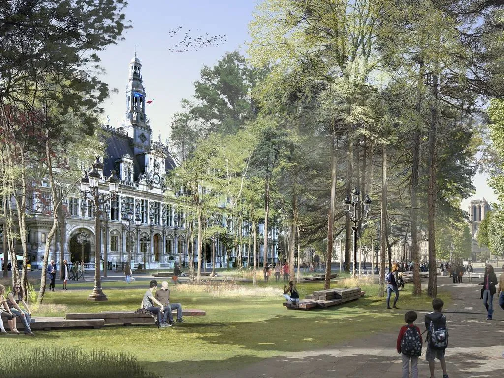 Urban forest by the Hôtel de Ville